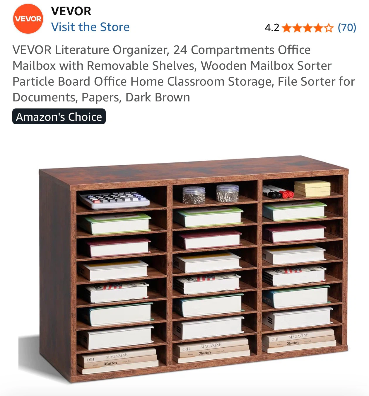 24-Compartment Literature Organizer