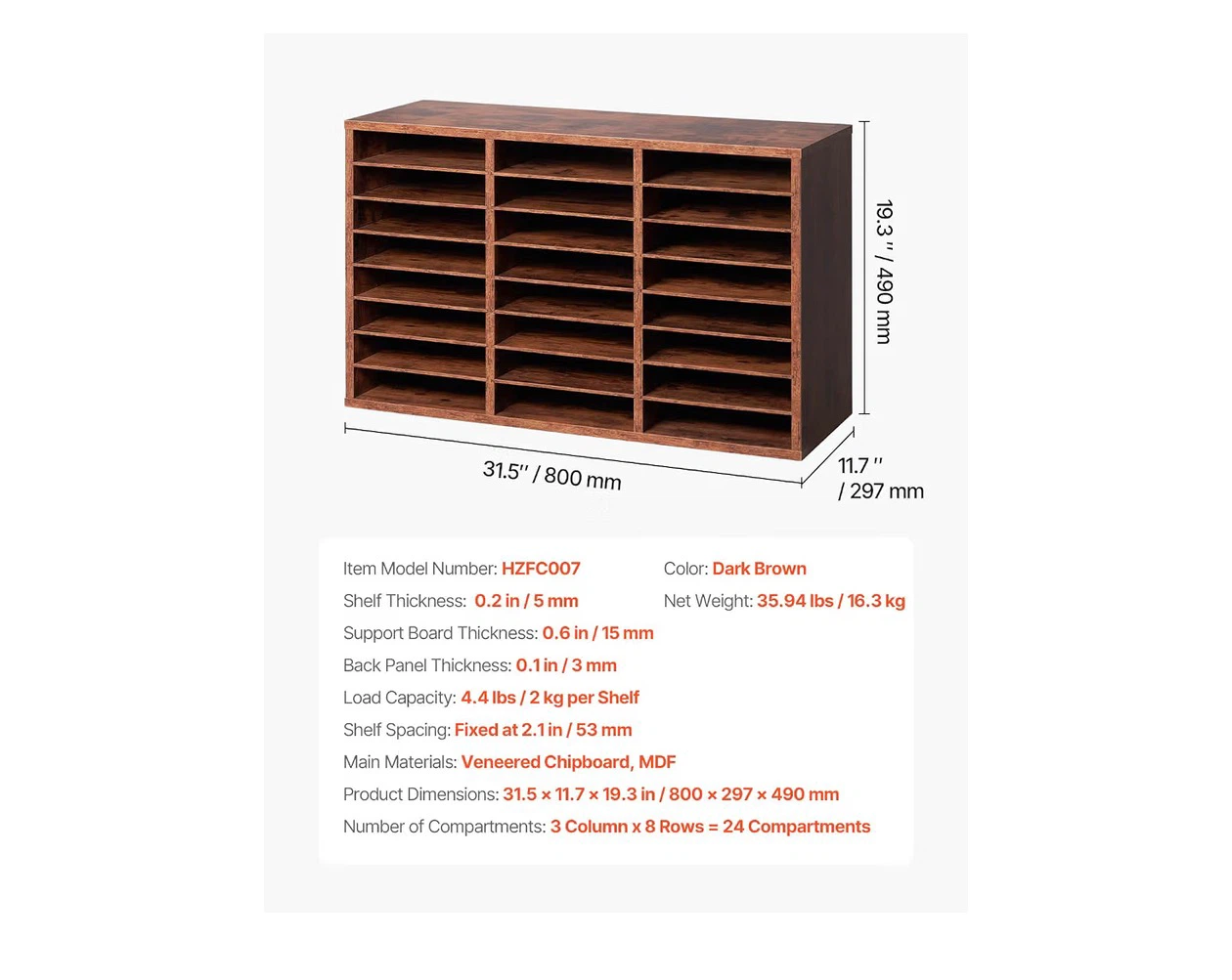 24-Compartment Literature Organizer - photo 3