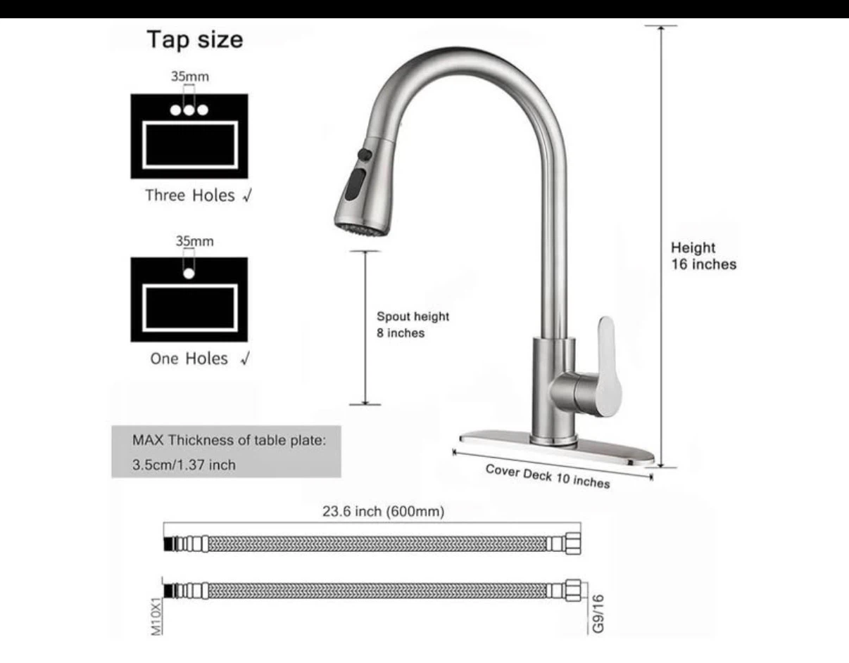 304 Stainless Steel Pull-Down Kitchen Faucet - photo 4