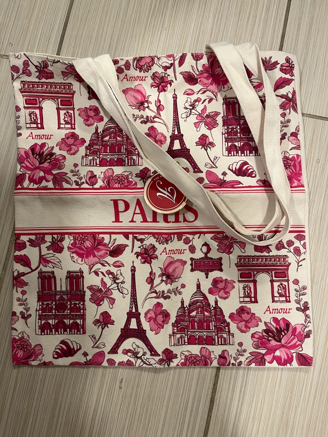 Paris Theme Canvas Tote Bag