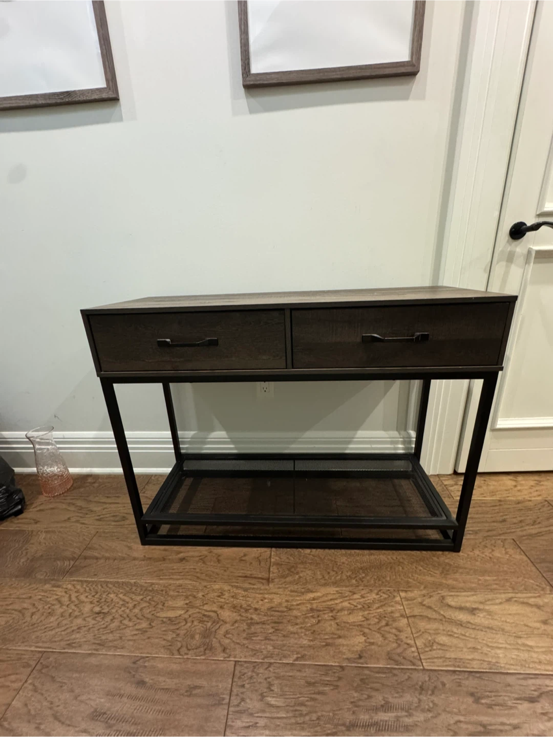 Industrial Style Console Table with Two Drawers