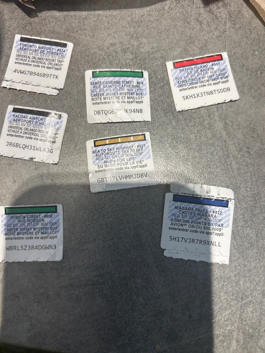 McDonald's Monopoly stickers