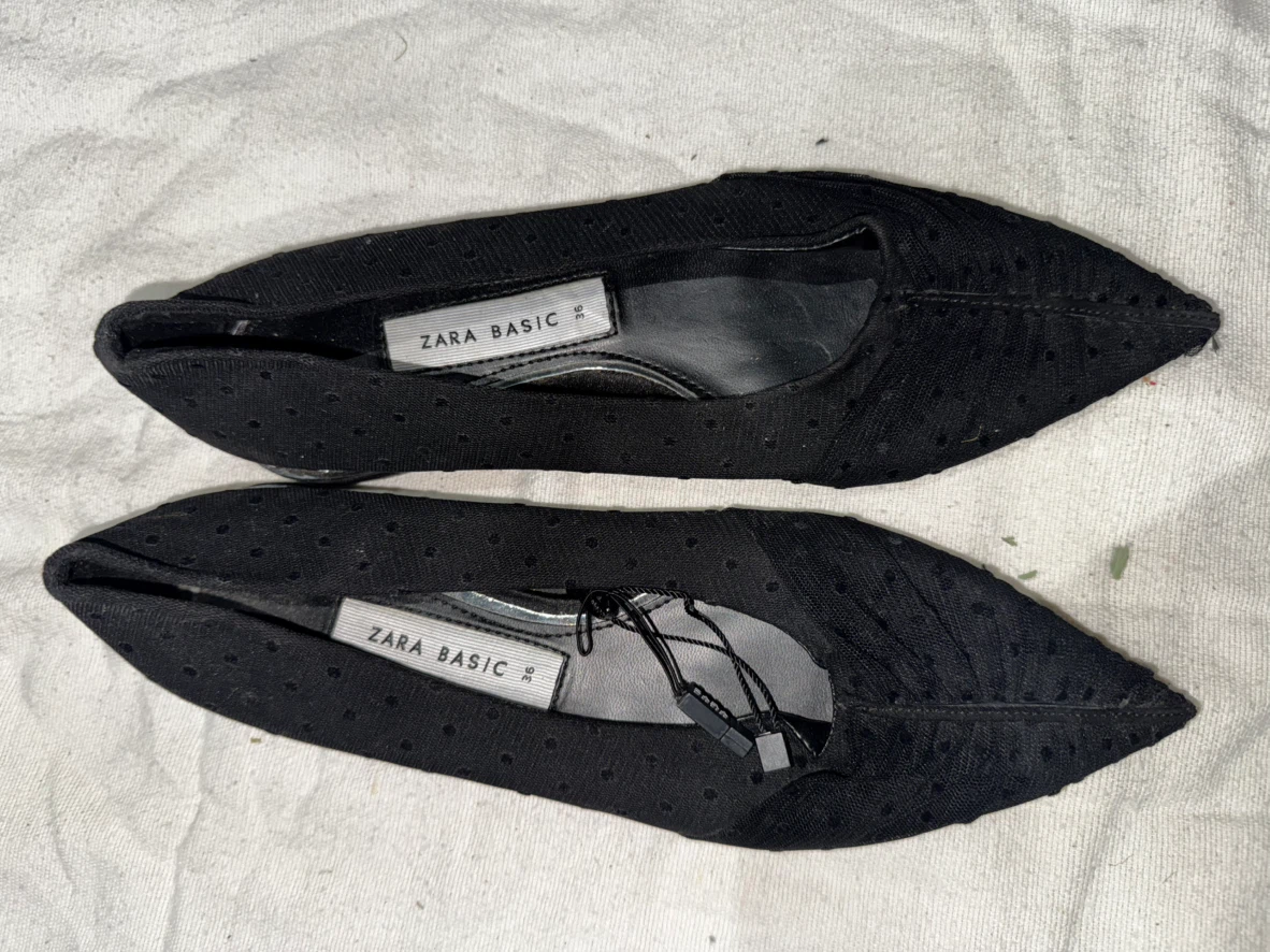 Zara Black Flat Shoes Size 36 - photo 2