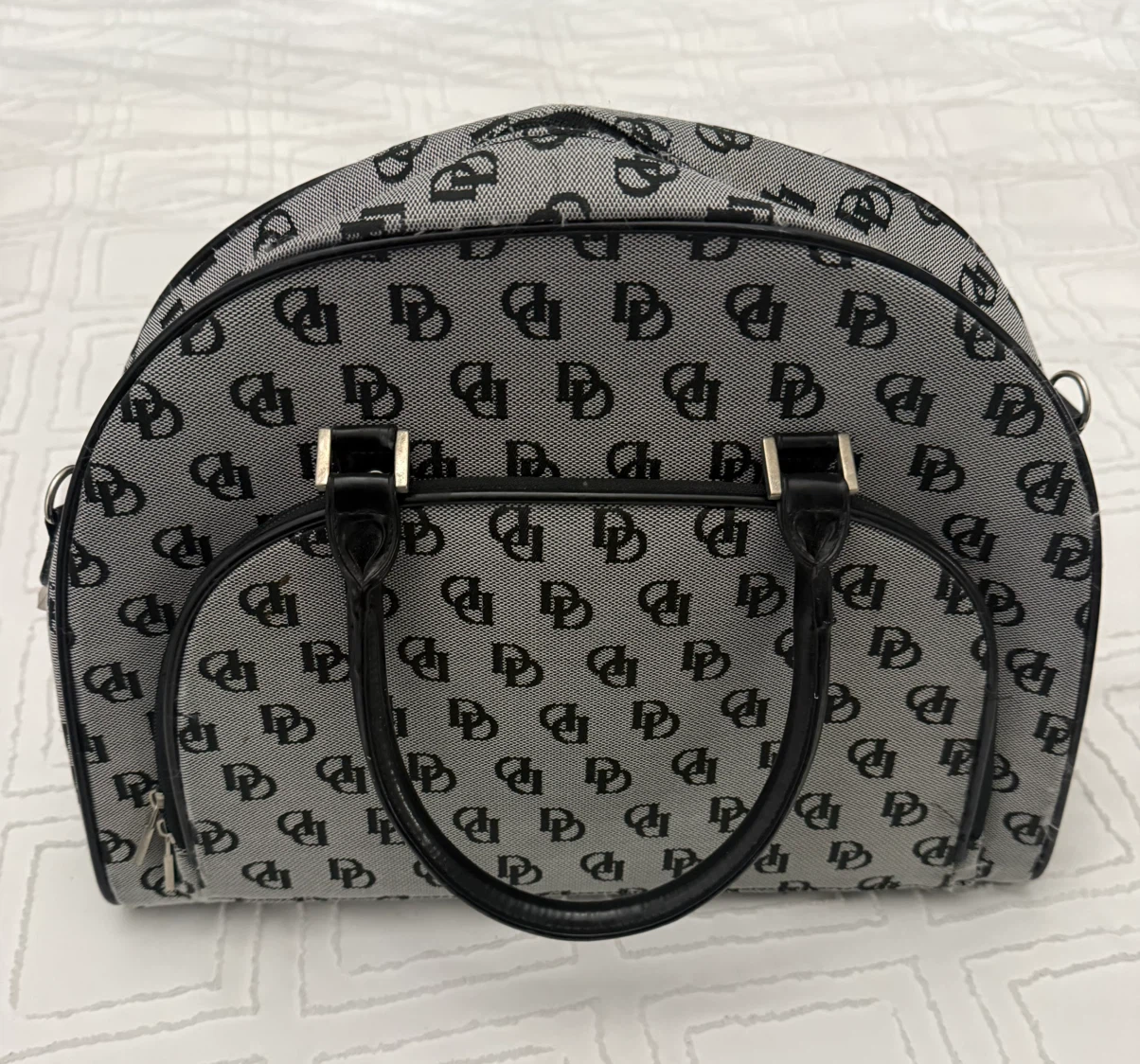 Unbranded fashion satchel in grey & black - photo 2