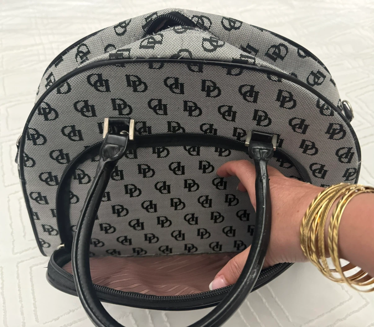 Unbranded fashion satchel in grey & black - photo 5