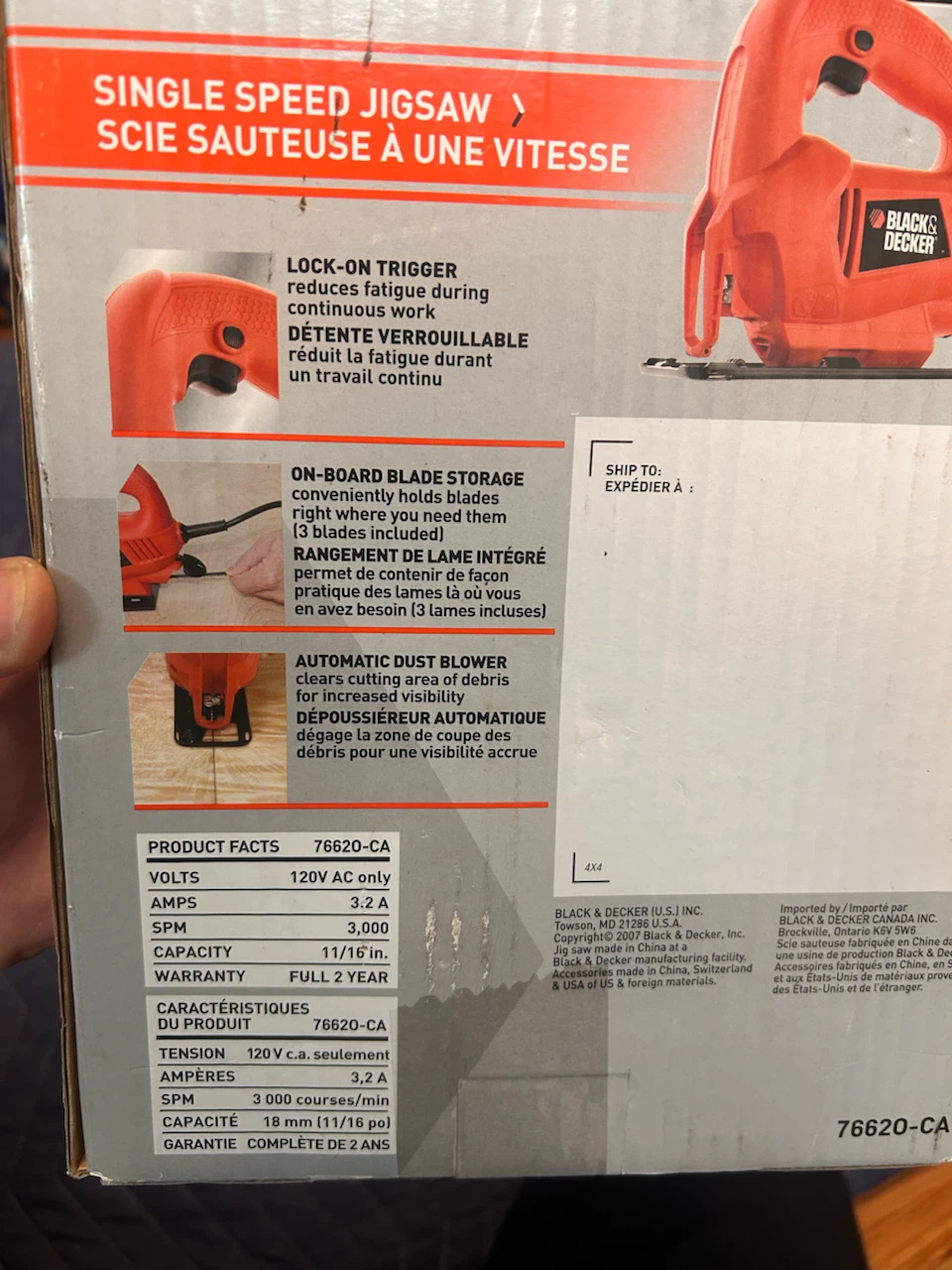 Black & Decker Single Speed Jigsaw 76620-CA - photo 3