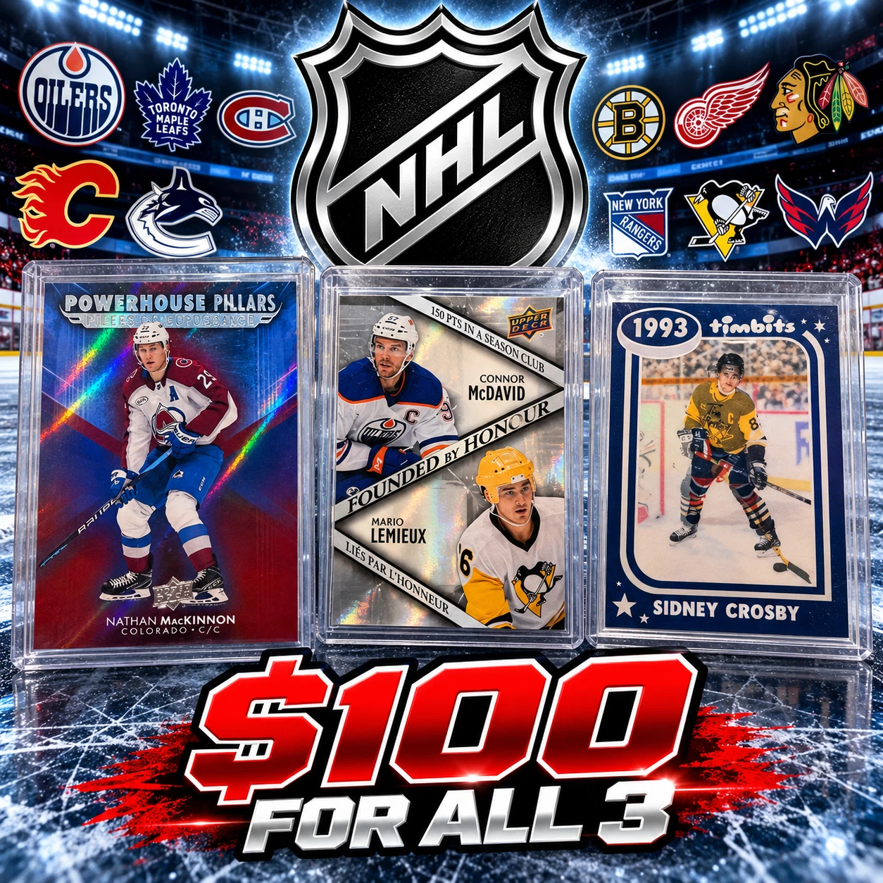 NHL HOCKEY COLLECTOR CARDS – 3 CARDS BUNDLE!