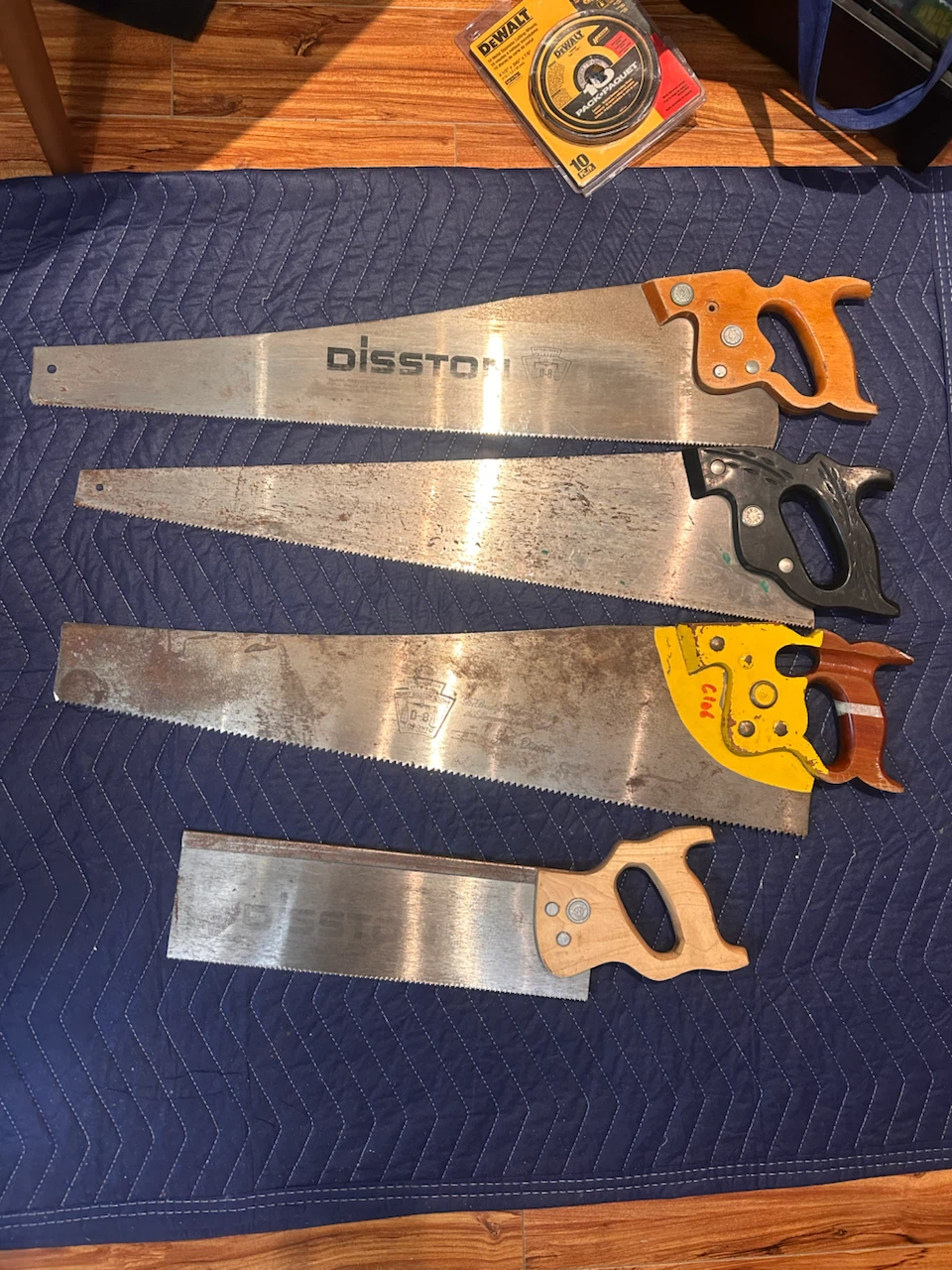 Set of 4 Vintage Disston Hand Saws