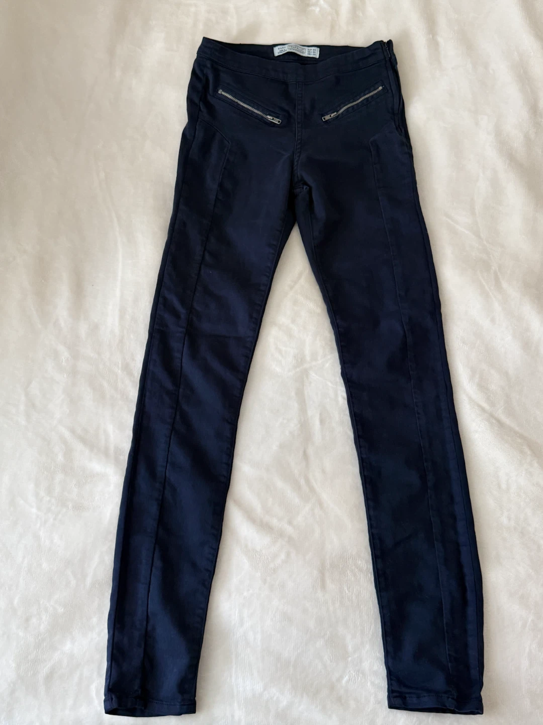 NEW: Zara Trafaluc Dark Blue Pants with Zipper Details - photo 2