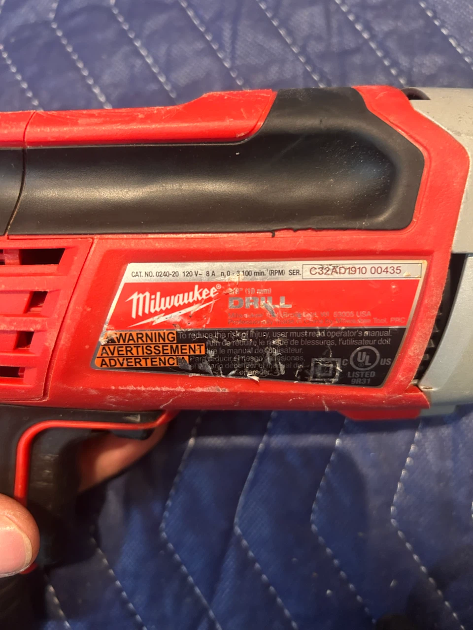 Milwaukee 3/8-inch Drill Model 0240-20 - photo 2