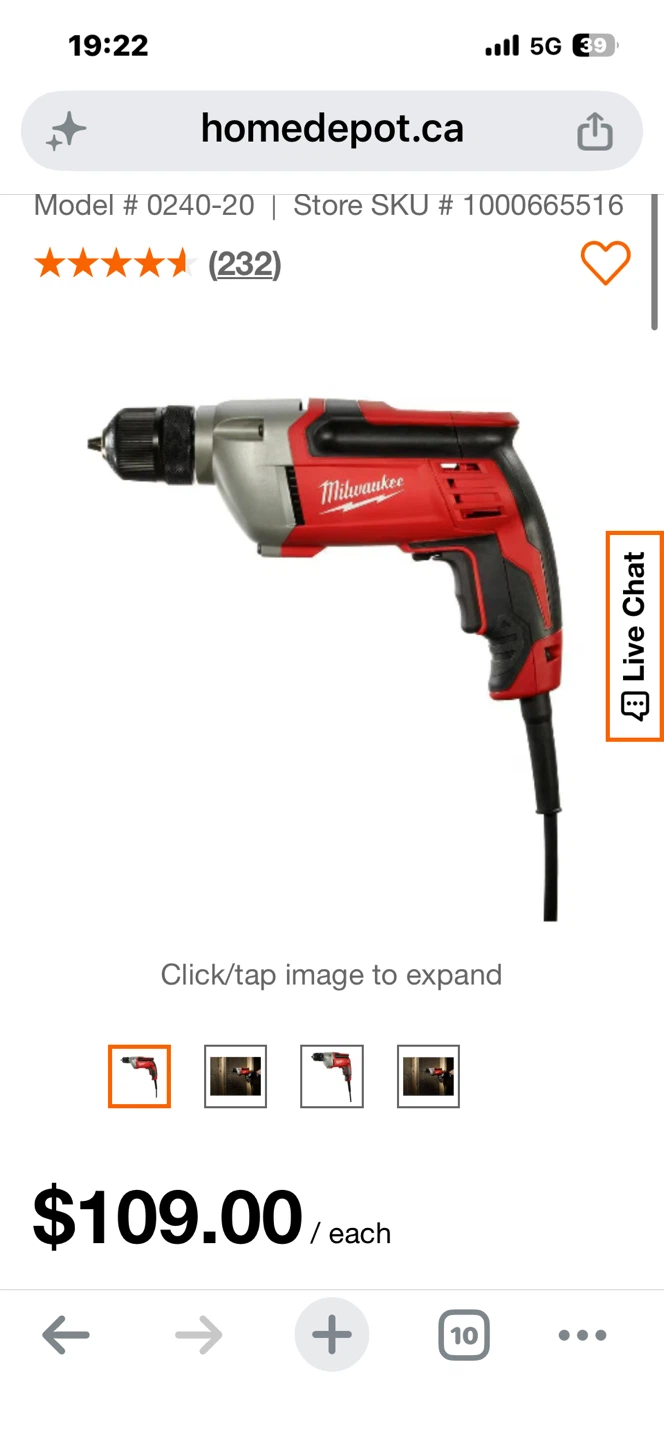 Milwaukee 3/8-inch Drill Model 0240-20 - photo 3