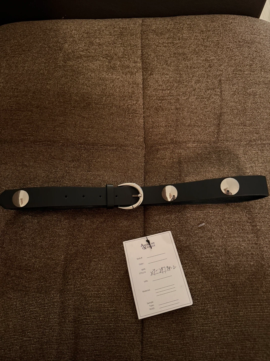 American Exchange Black Belt with Silver Studs
