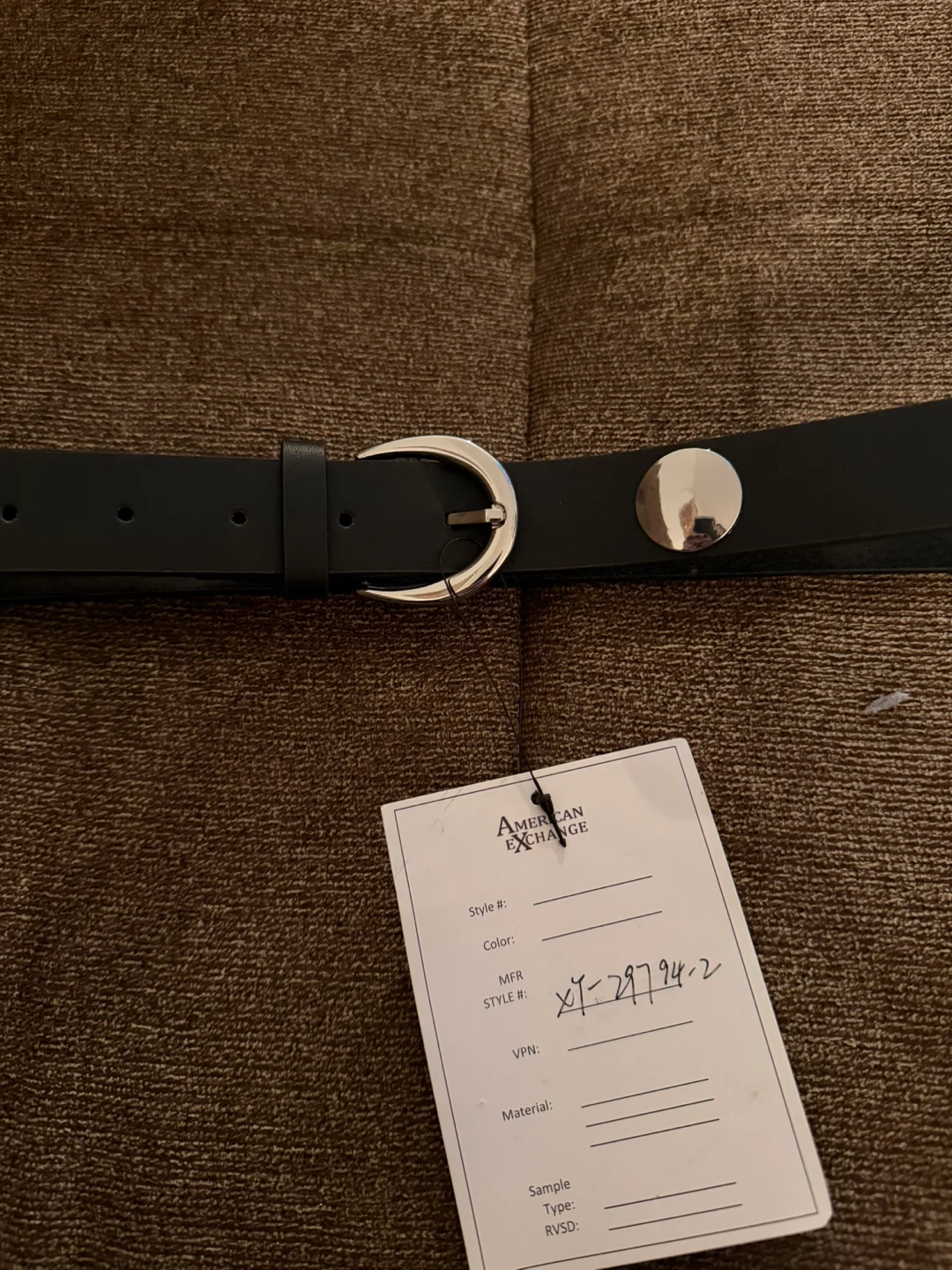 American Exchange Black Belt with Silver Studs - photo 2