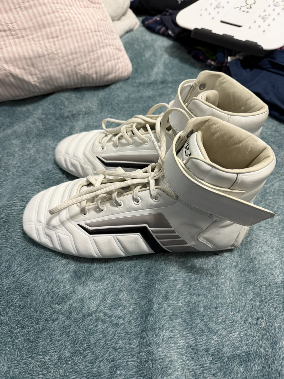 Prada White High-Top Sneakers - photo 2