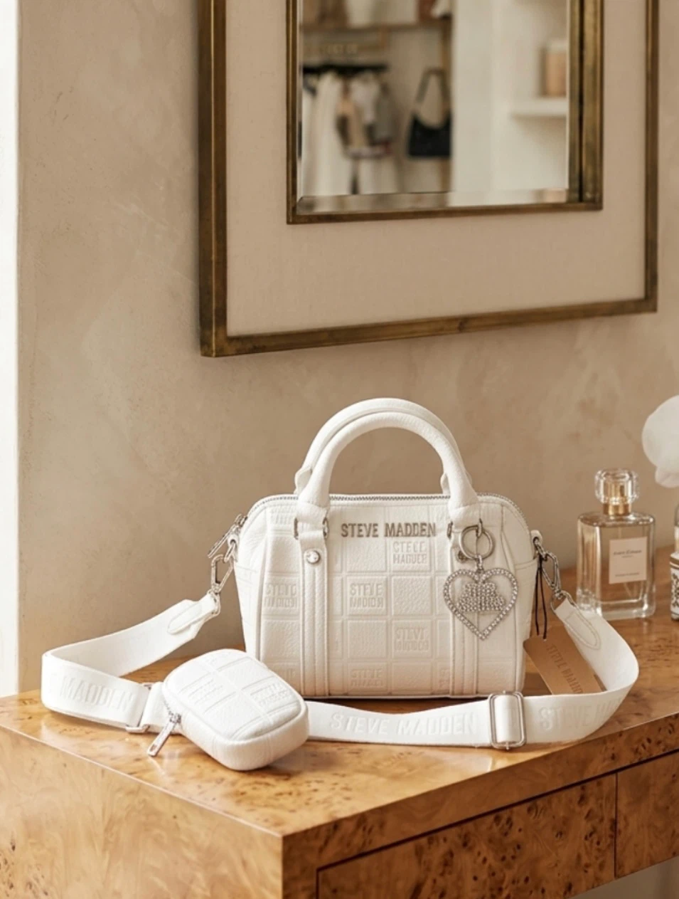 Steve Madden White Crossbody Bag