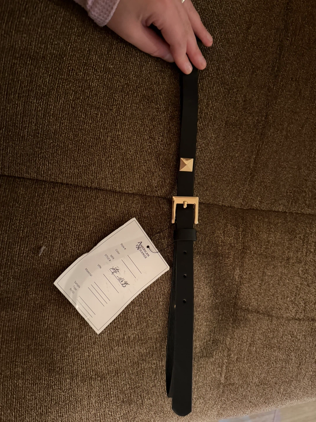 American Exchange Studded Black Belt