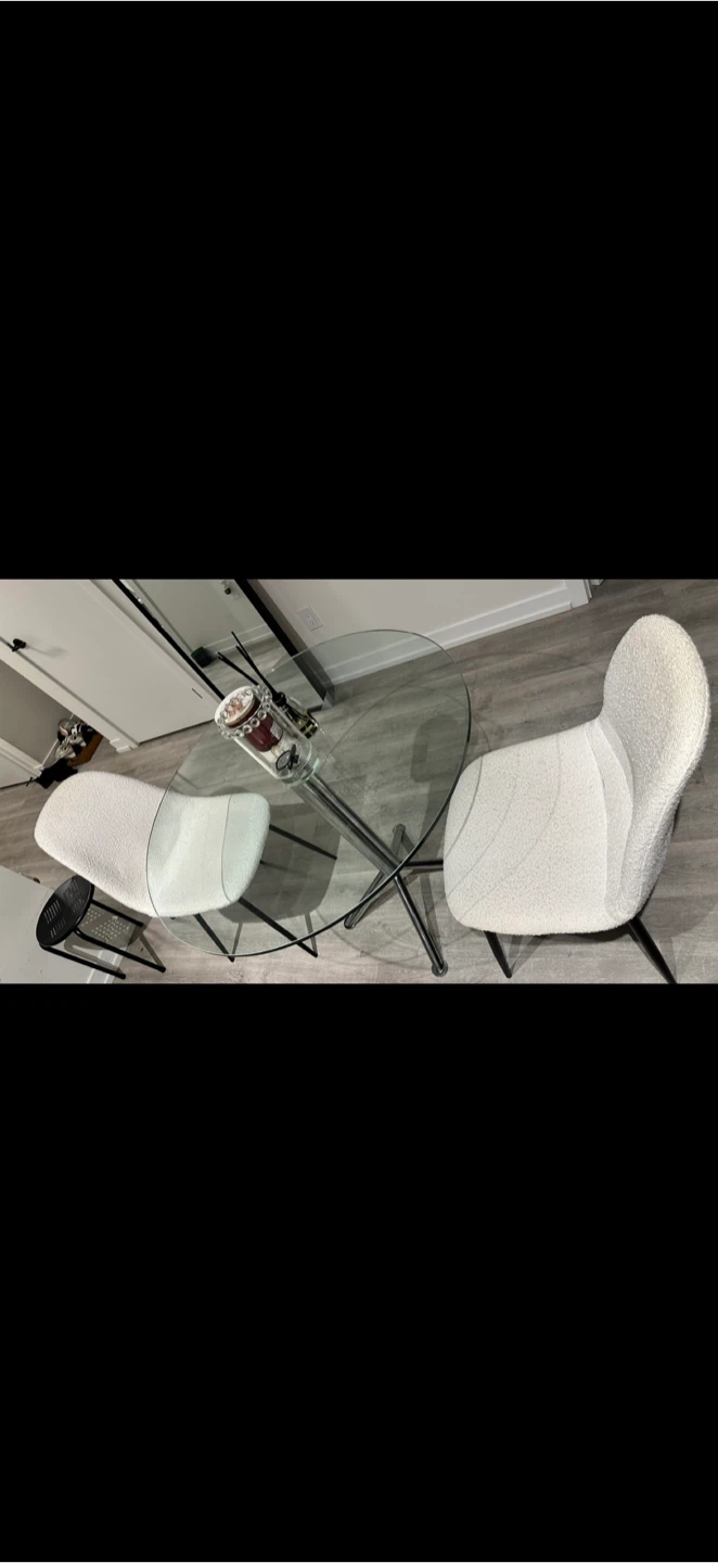 Glass Dining Table with Two Chairs - photo 2
