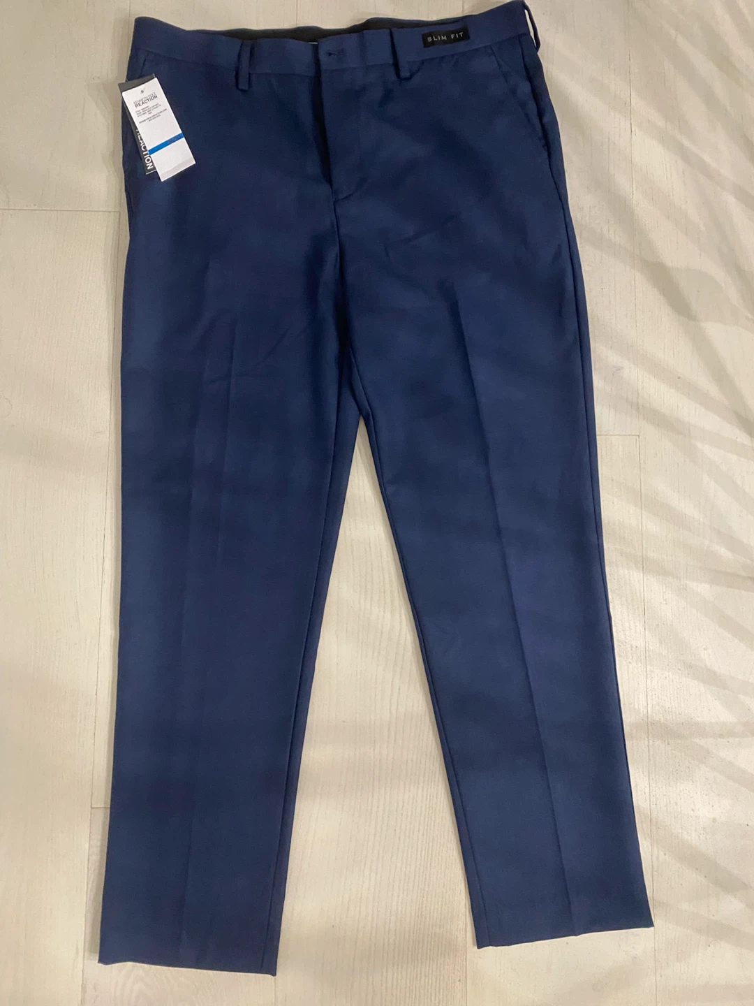 New Kenneth Cole Reaction Slim Fit Pants, Blue, 36x30