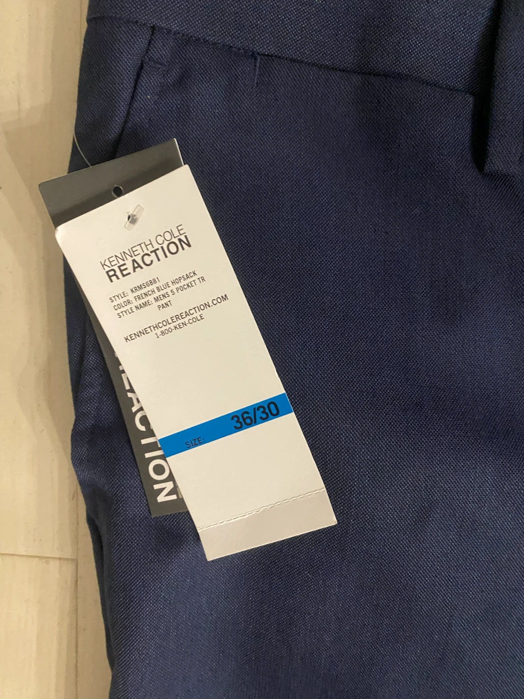 New Kenneth Cole Reaction Slim Fit Pants, Blue, 36x30 - photo 4