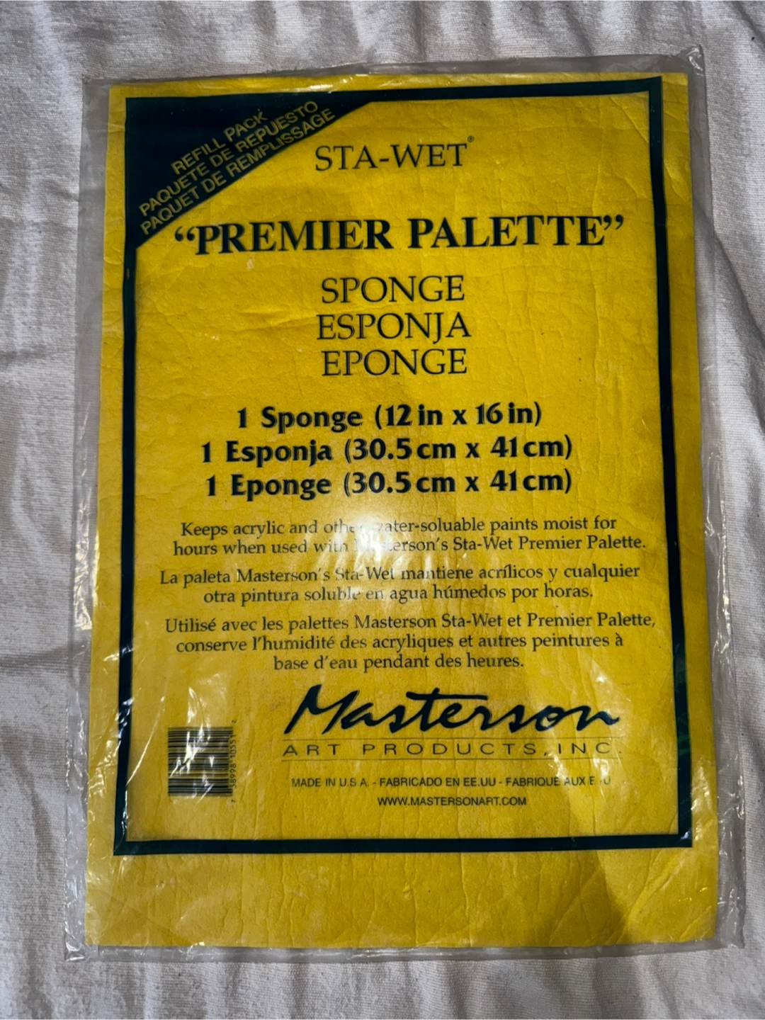 Masterson Sta-Wet Premier Palette Refill Sponge 12" x 16"
