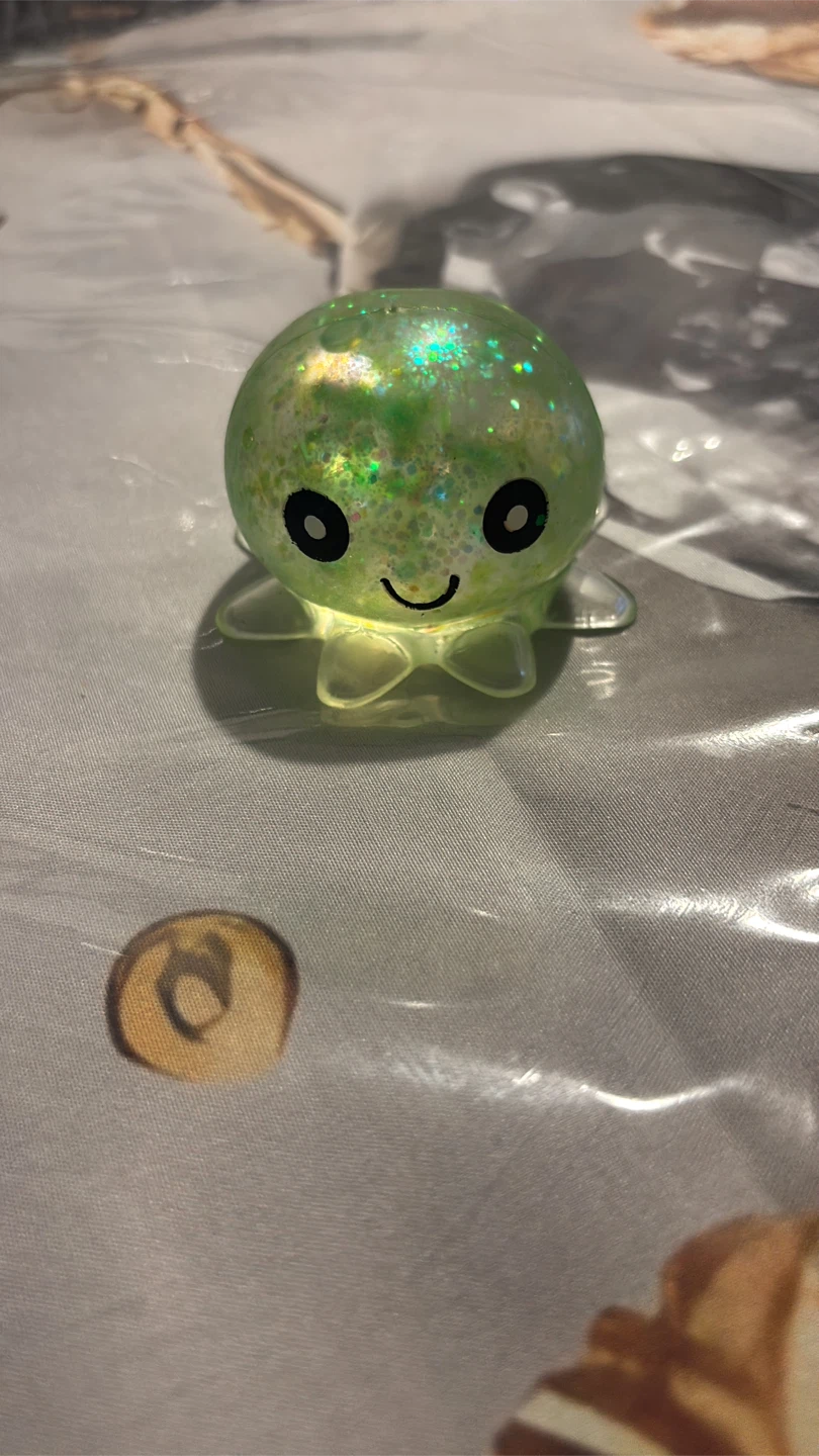 Glittery Green Octopus Squeeze Toy