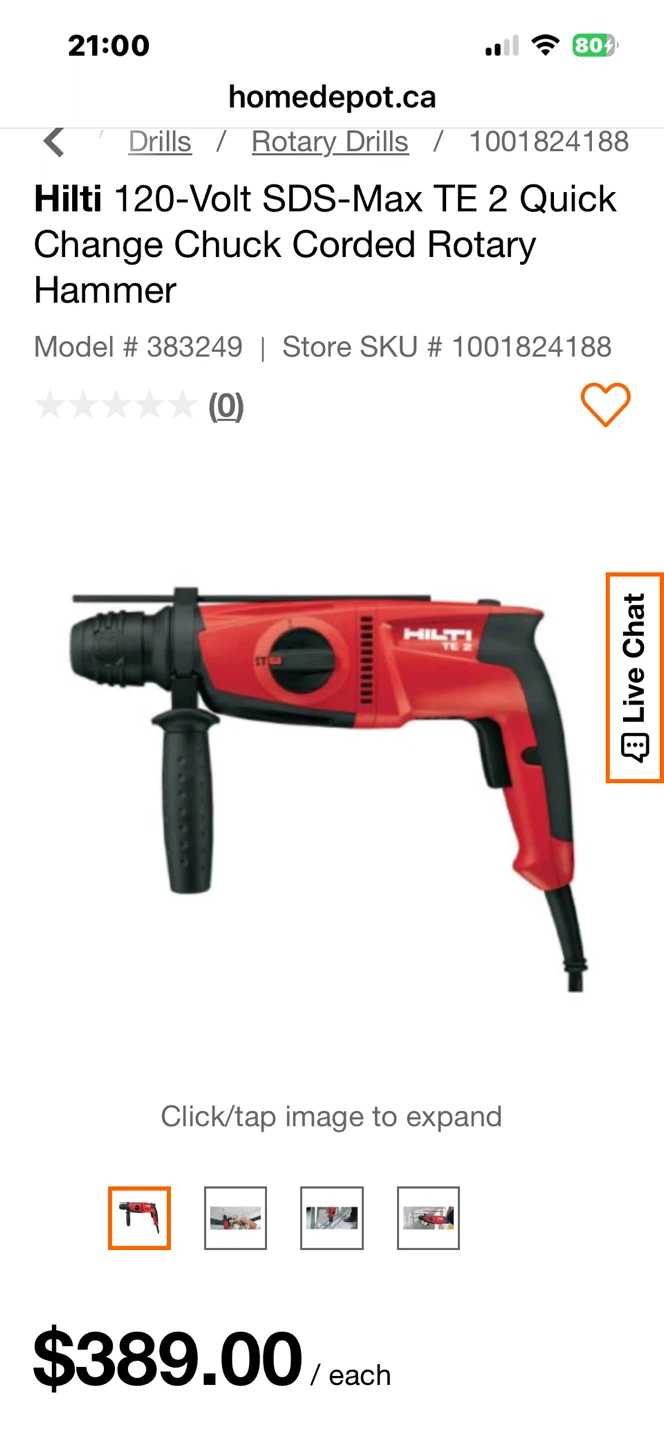 Hilti TE 2 Rotary Hammer Drill - photo 3