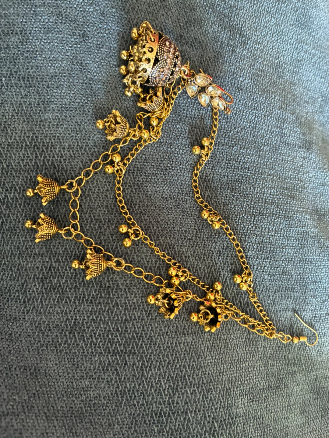 Traditional Jhumka Earrings with Chain