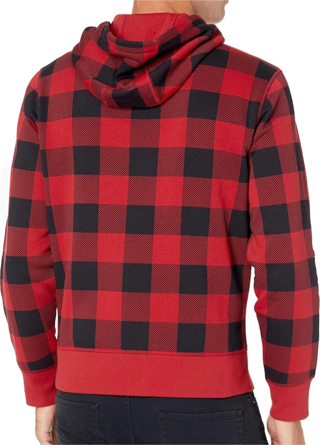 Red and black plaid zip-up hoodie - photo 2