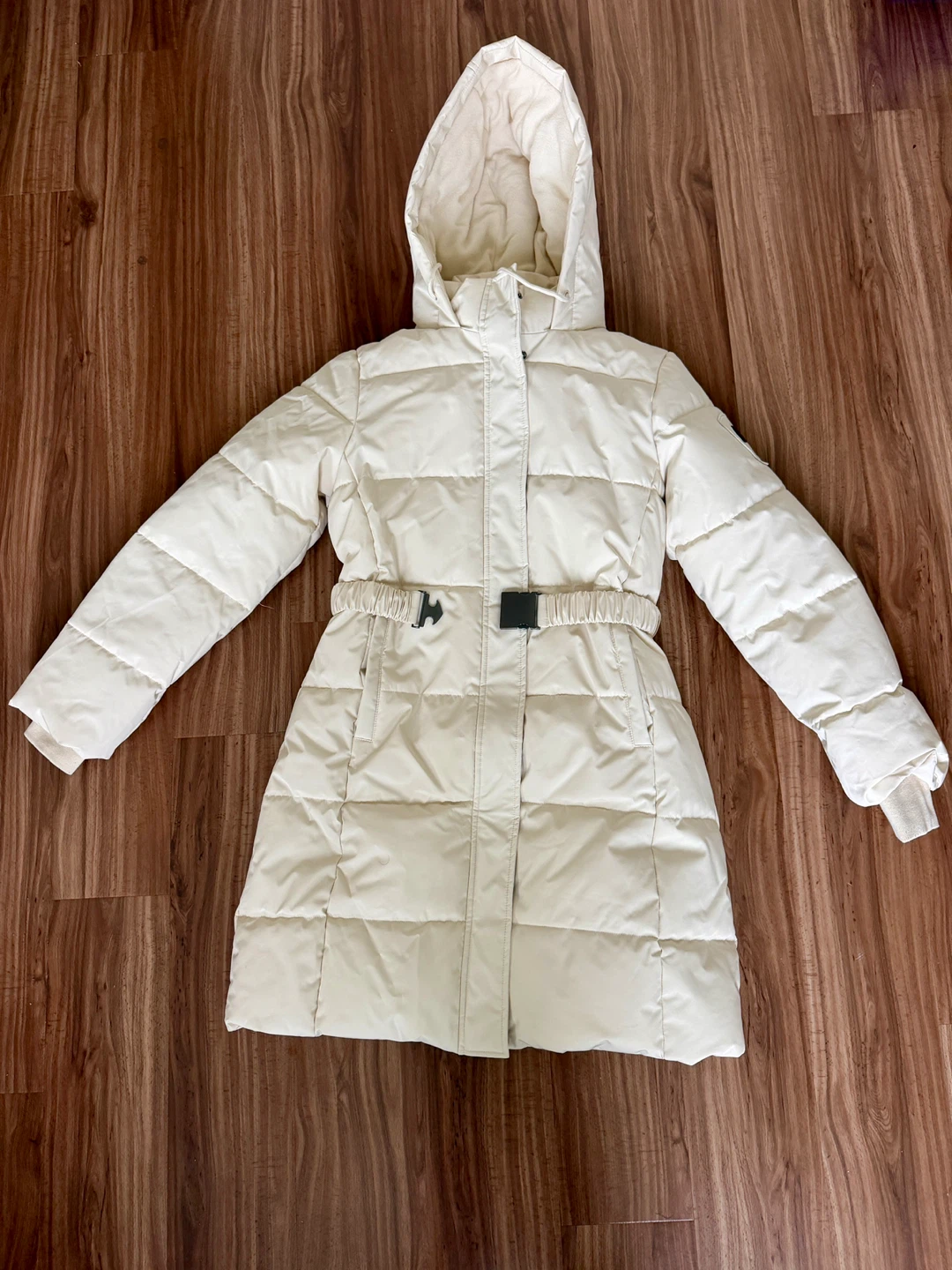 Alta by Suzy Shier Cream Puffer Coat