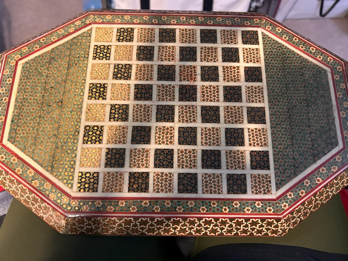 Intarsia Inlay Wooden Chess Set
