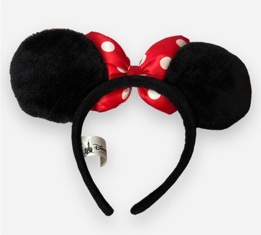 Disney Parks Minnie Mouse Black Ears Red White  Bow Headband - photo 2