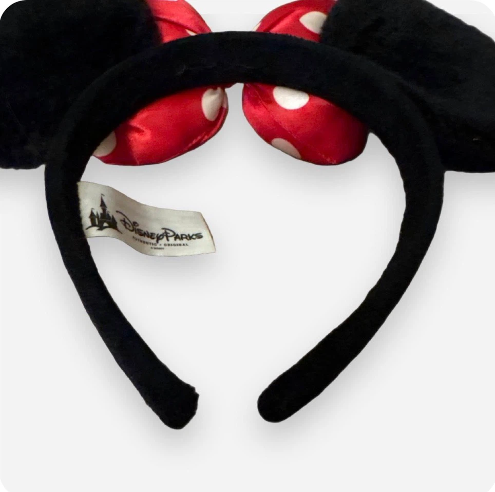 Disney Parks Minnie Mouse Black Ears Red White  Bow Headband - photo 4