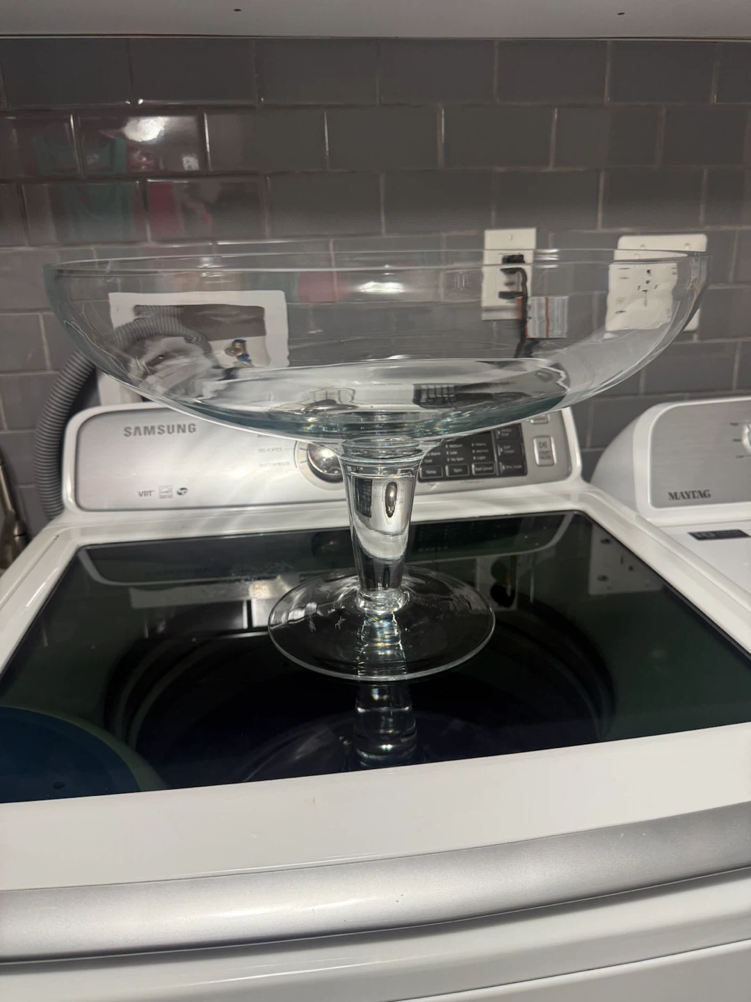 Large glass pedestal bowl - photo 2