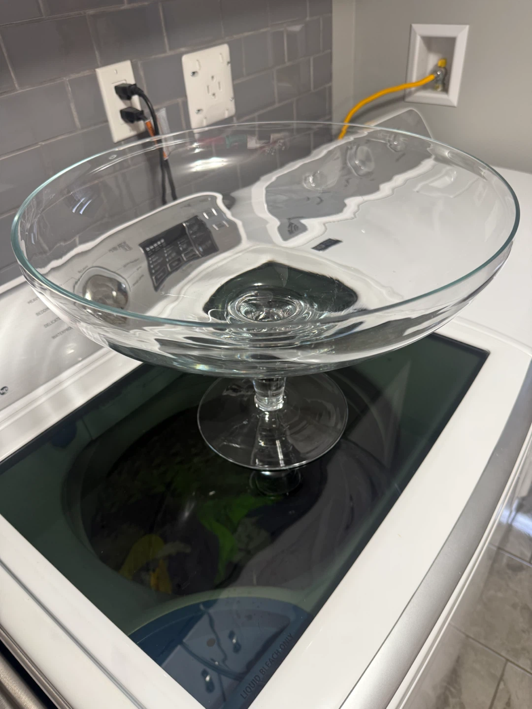 Large glass pedestal bowl - photo 3