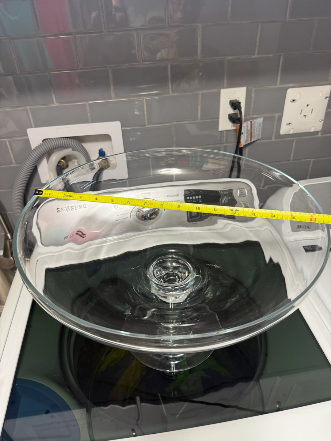 Large glass pedestal bowl - photo 4
