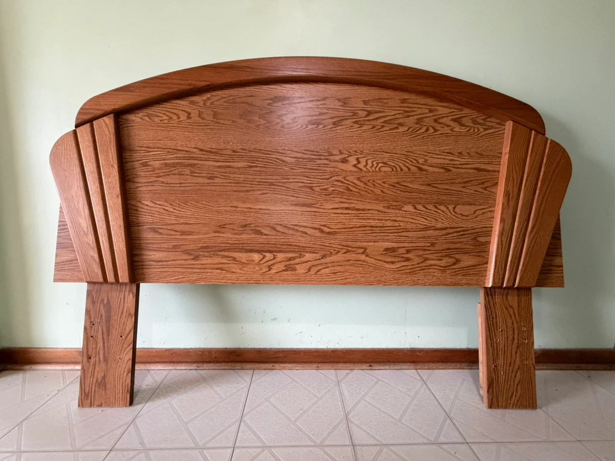 Double Bed Wooden Headboard & Metal Frame