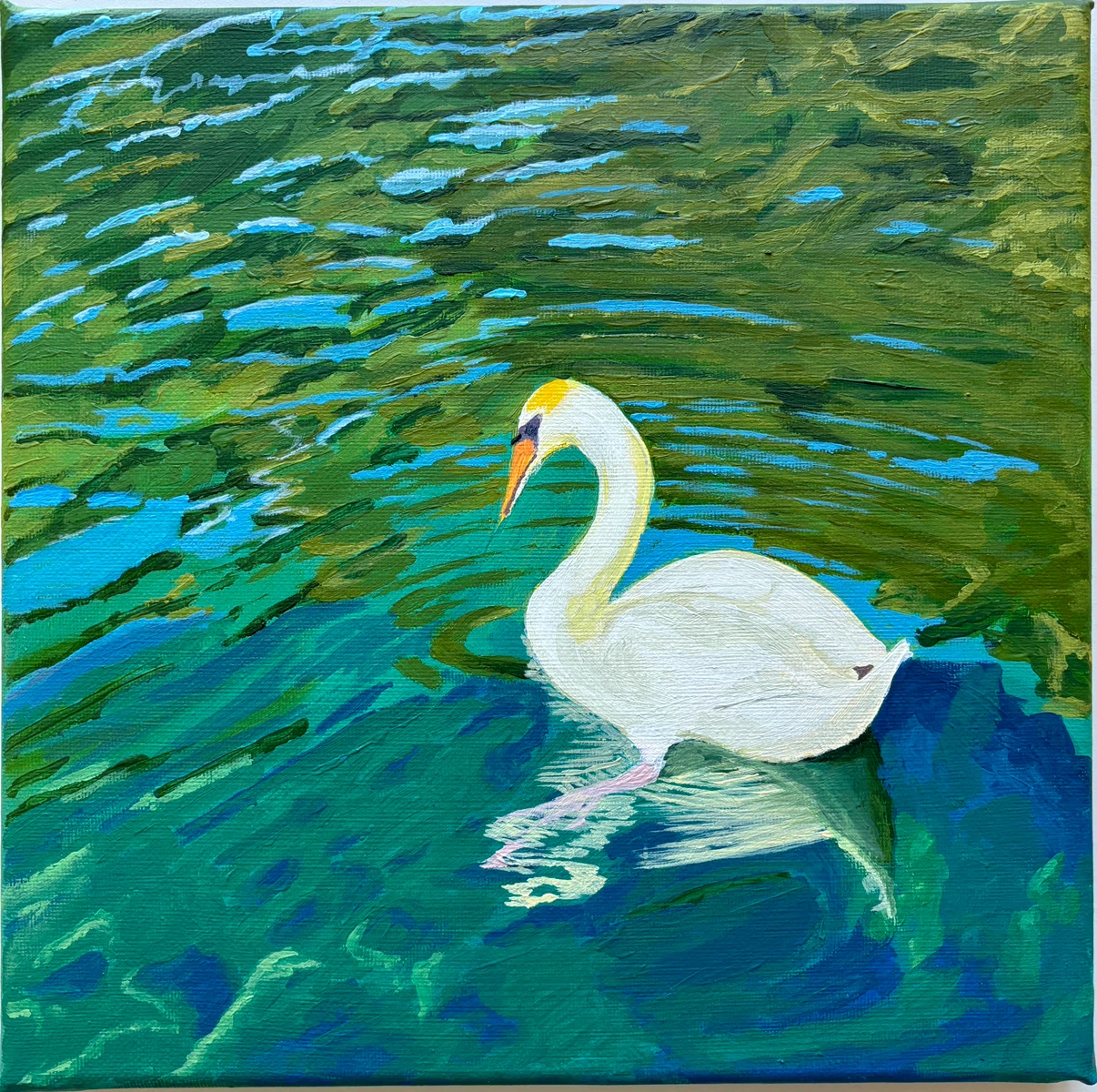 Swan Painting on Canvas