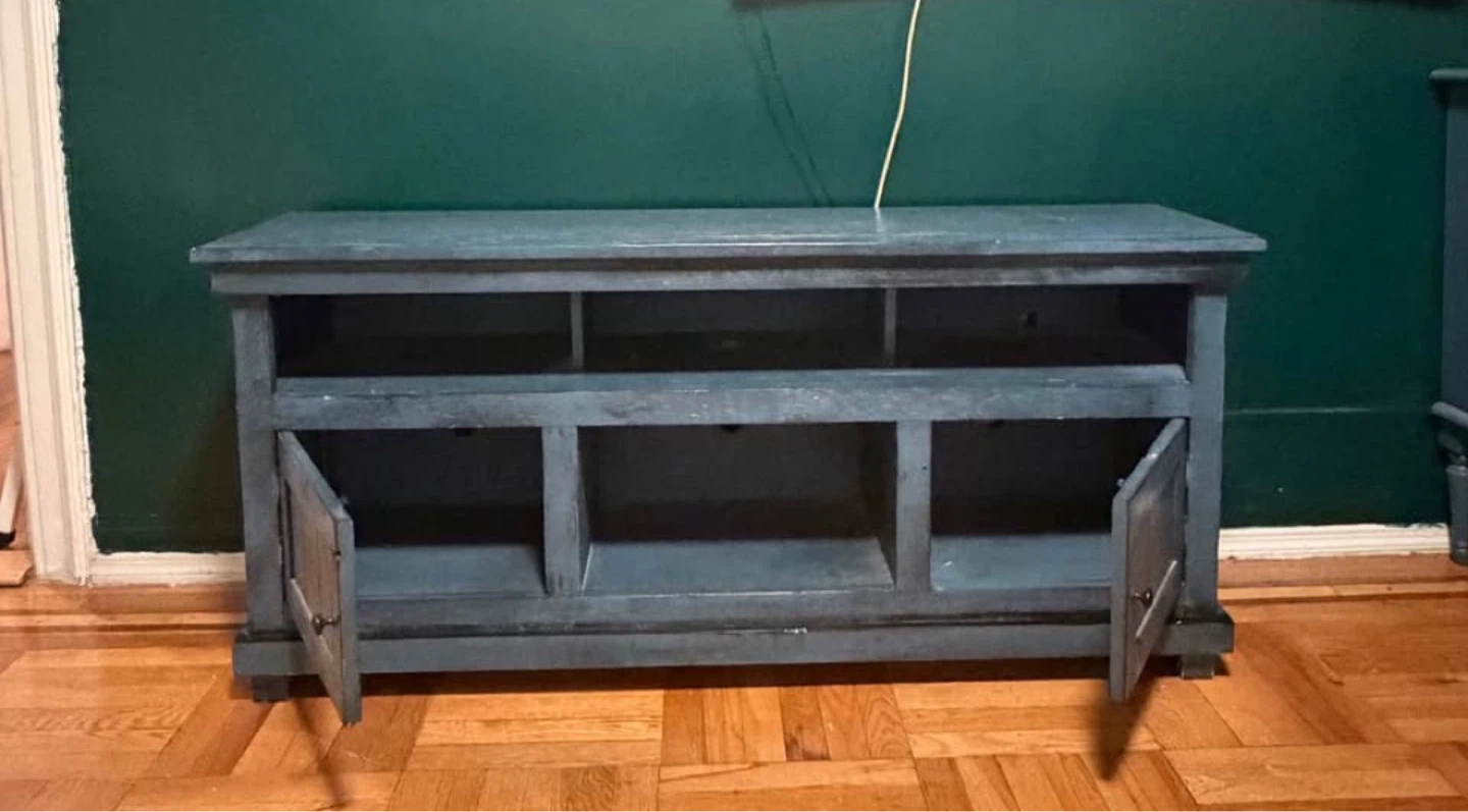 Blue Wooden TV Stand - photo 2