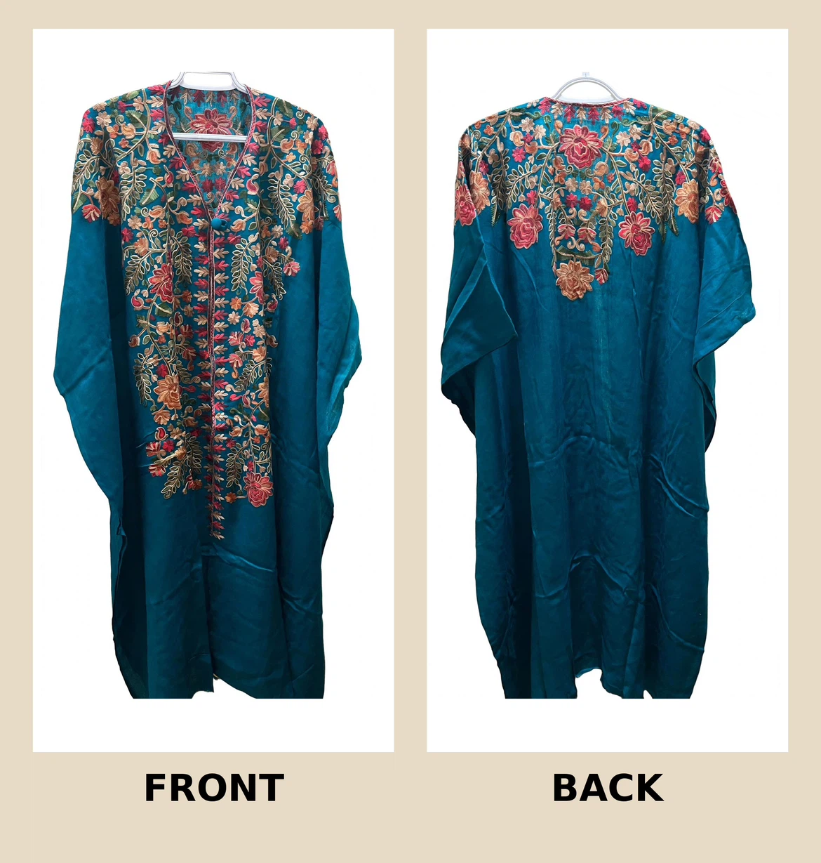 Embroidered Pashmina Cape Shawl / Poncho - Free Size - 5 Colours - photo 2