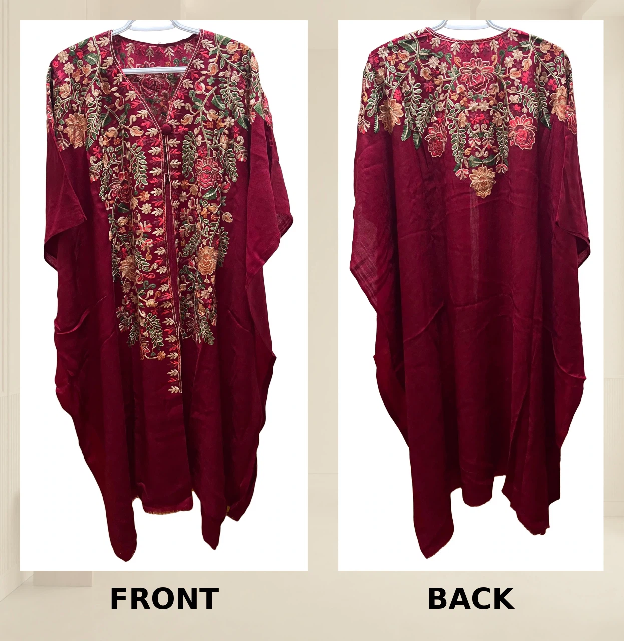 Embroidered Pashmina Cape Shawl / Poncho - Free Size - 5 Colours - photo 3