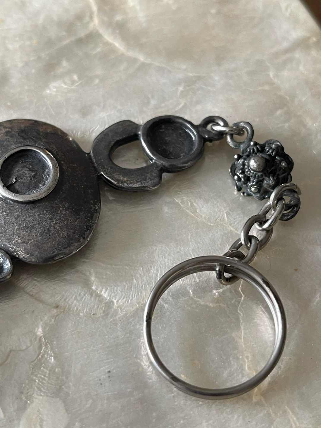 Evil Eye Charm Keychain with coins and blue stones - photo 2