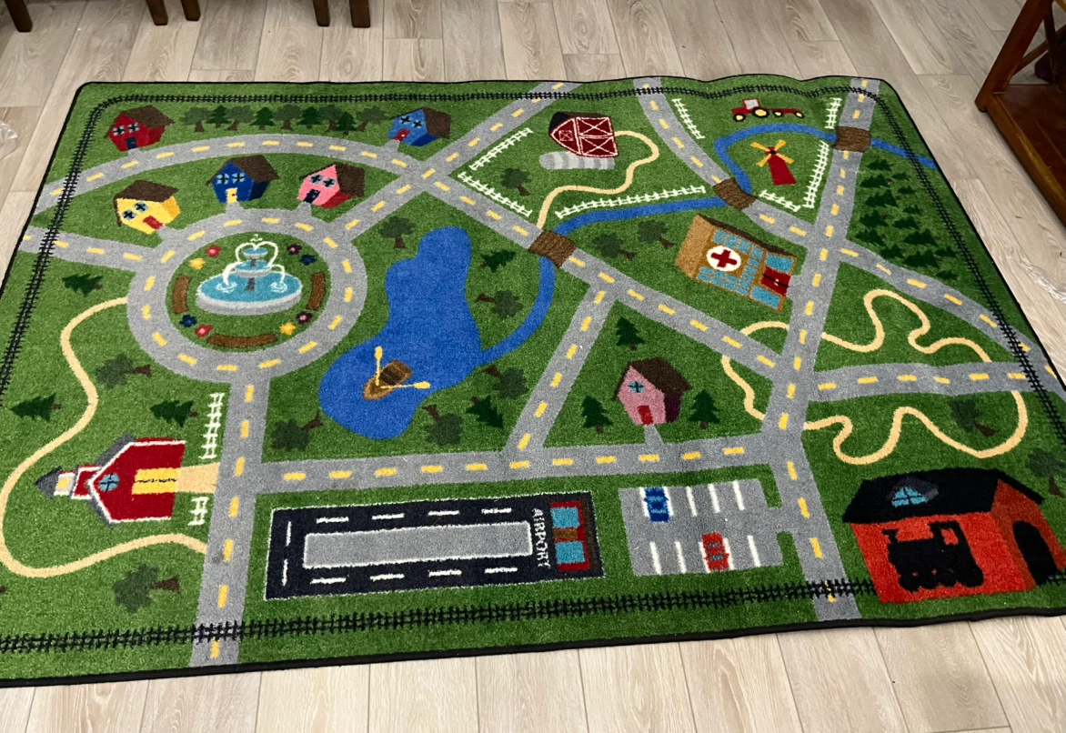 Joy Carpet neighbourhood road map play area rug