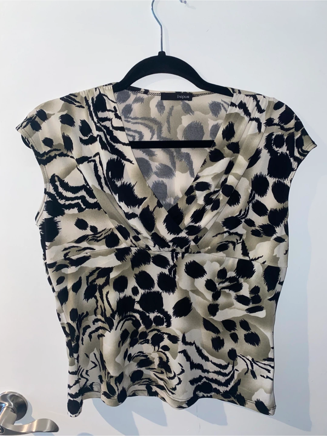 Jaipur Animal Print V-Neck Top