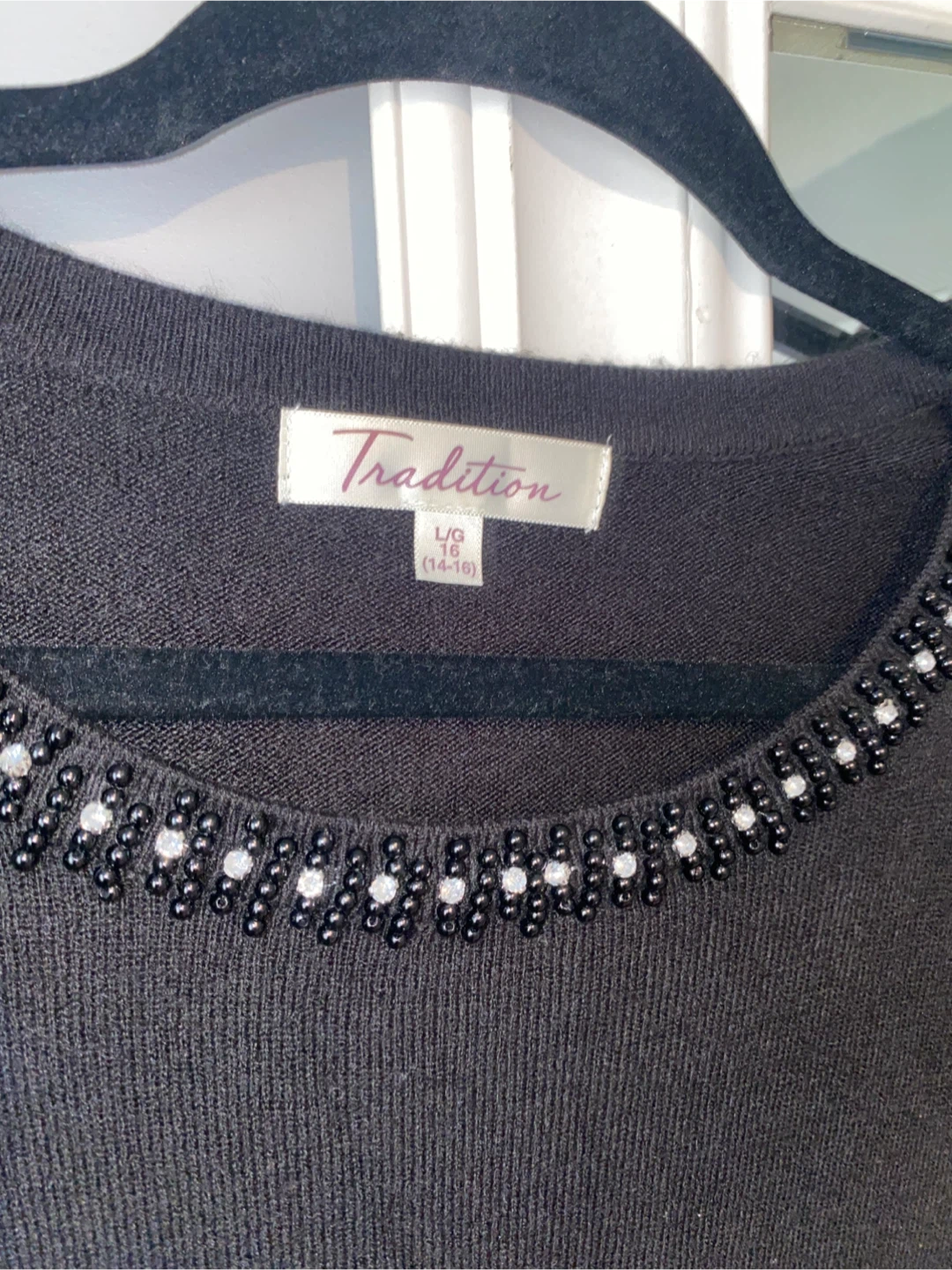Tradition Black Long-Sleeve Beaded Sweater - photo 3