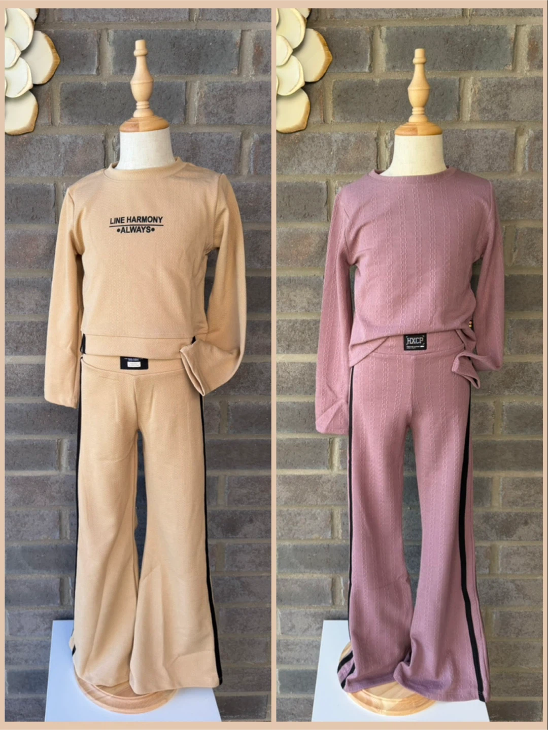 Girls’ 2-Piece Outfit Set Flared Pants Long Sleeve Top Brand New