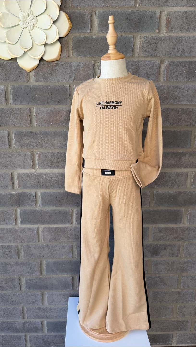 Girls’ 2-Piece Outfit Set Flared Pants Long Sleeve Top Brand New - photo 2