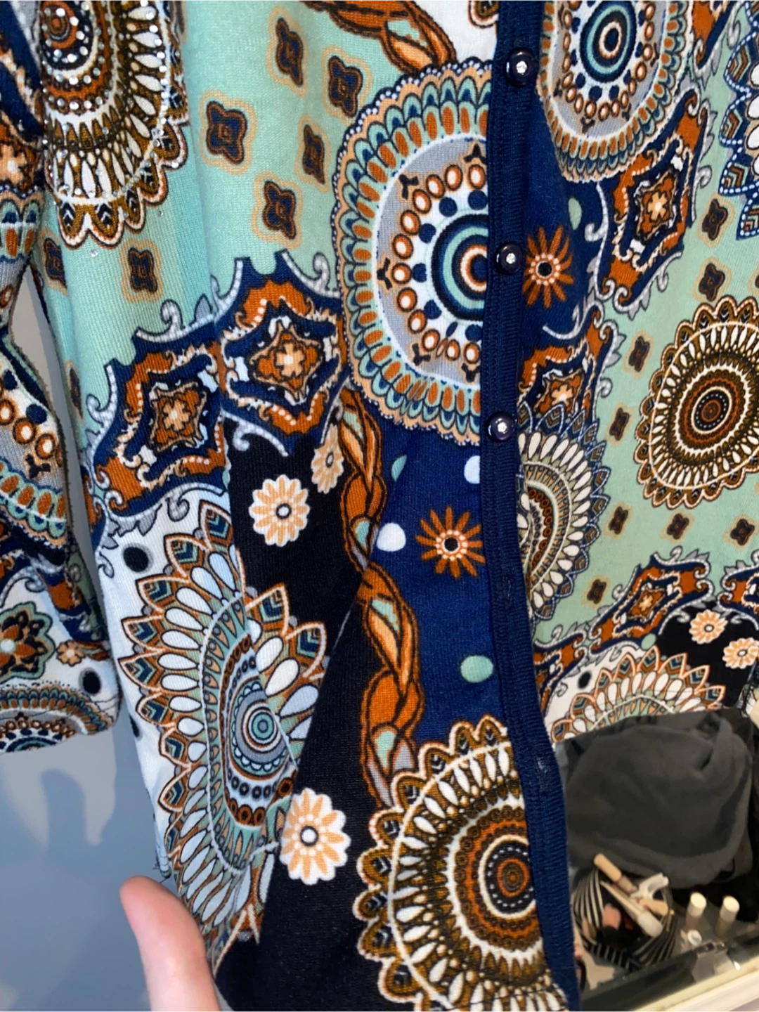 Periwinkle Paisley Print Cardigan - photo 4