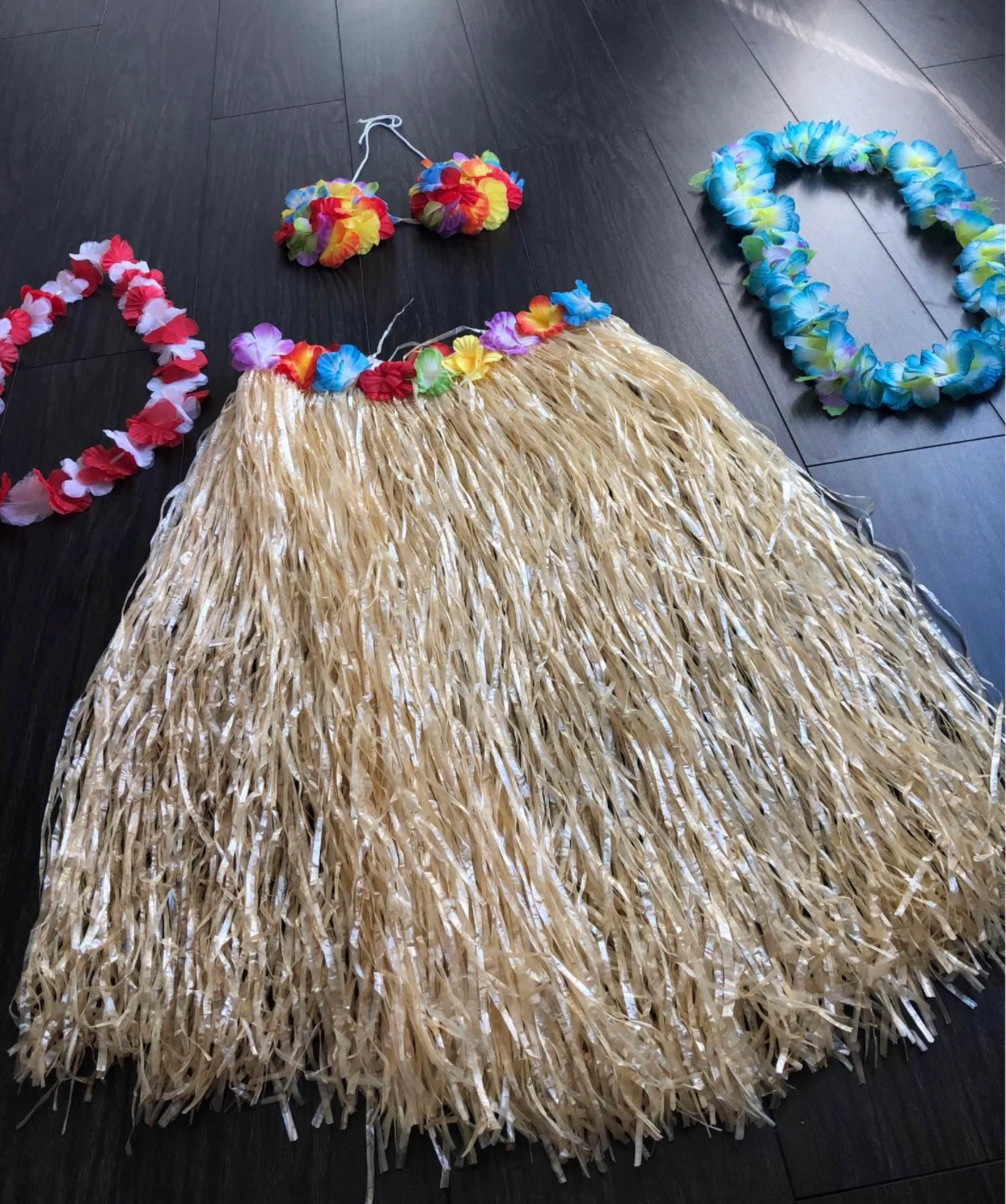 Hula Girl Halloween Costume - Hawaiian Lei Grass Skirt Luau - photo 2