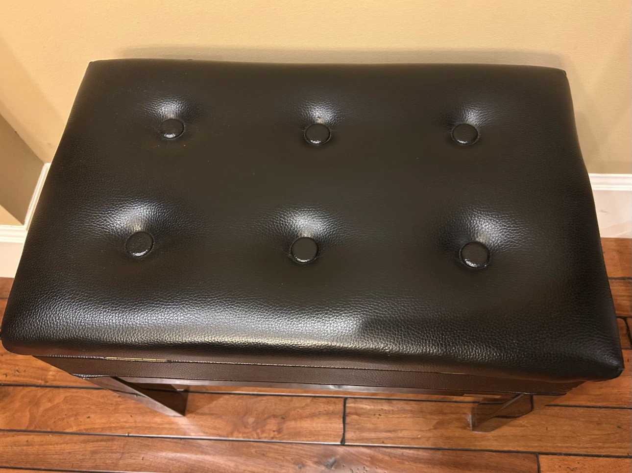 Adjustable Black Piano Bench with Storage - photo 2