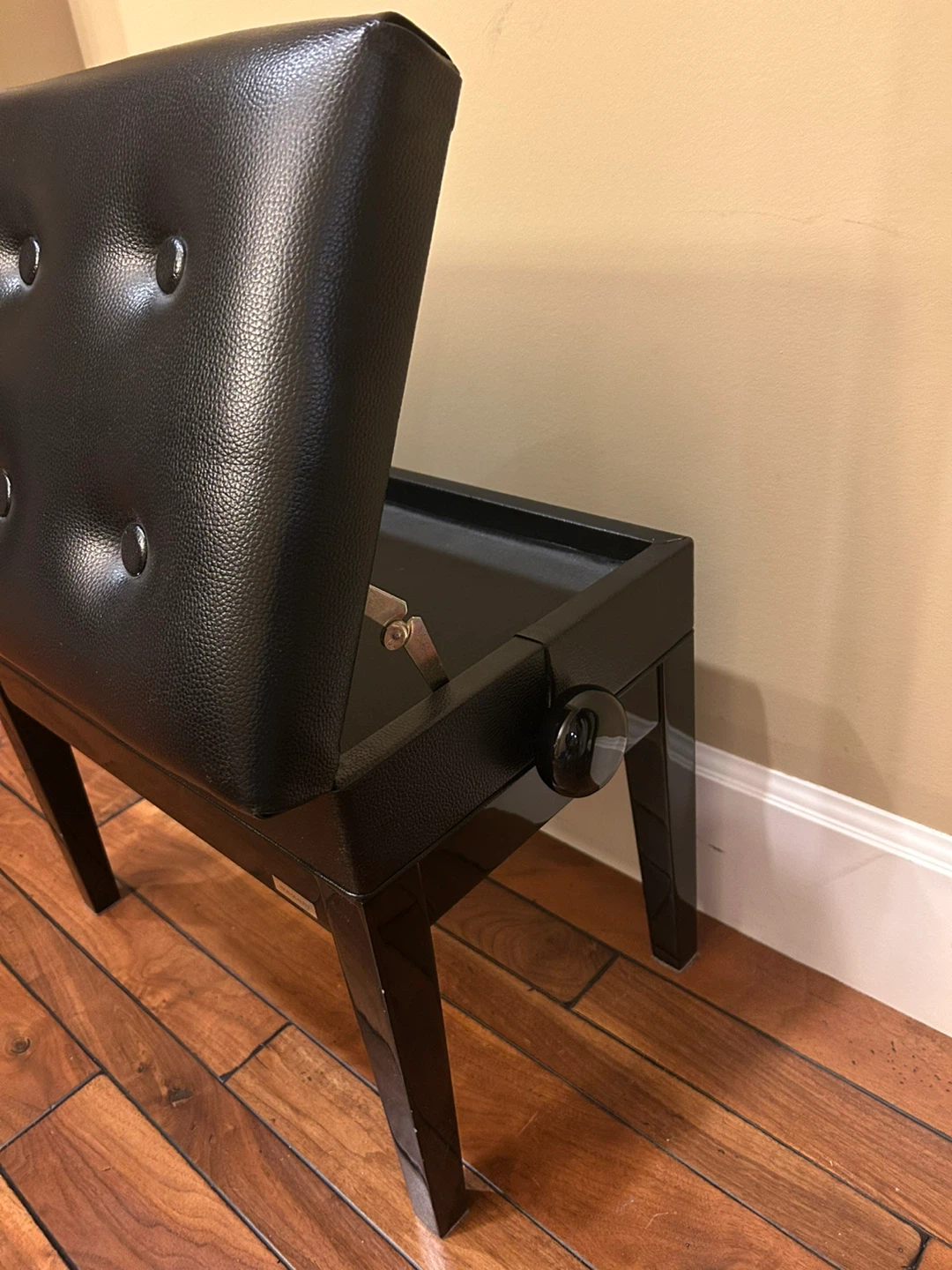 Adjustable Black Piano Bench with Storage - photo 3